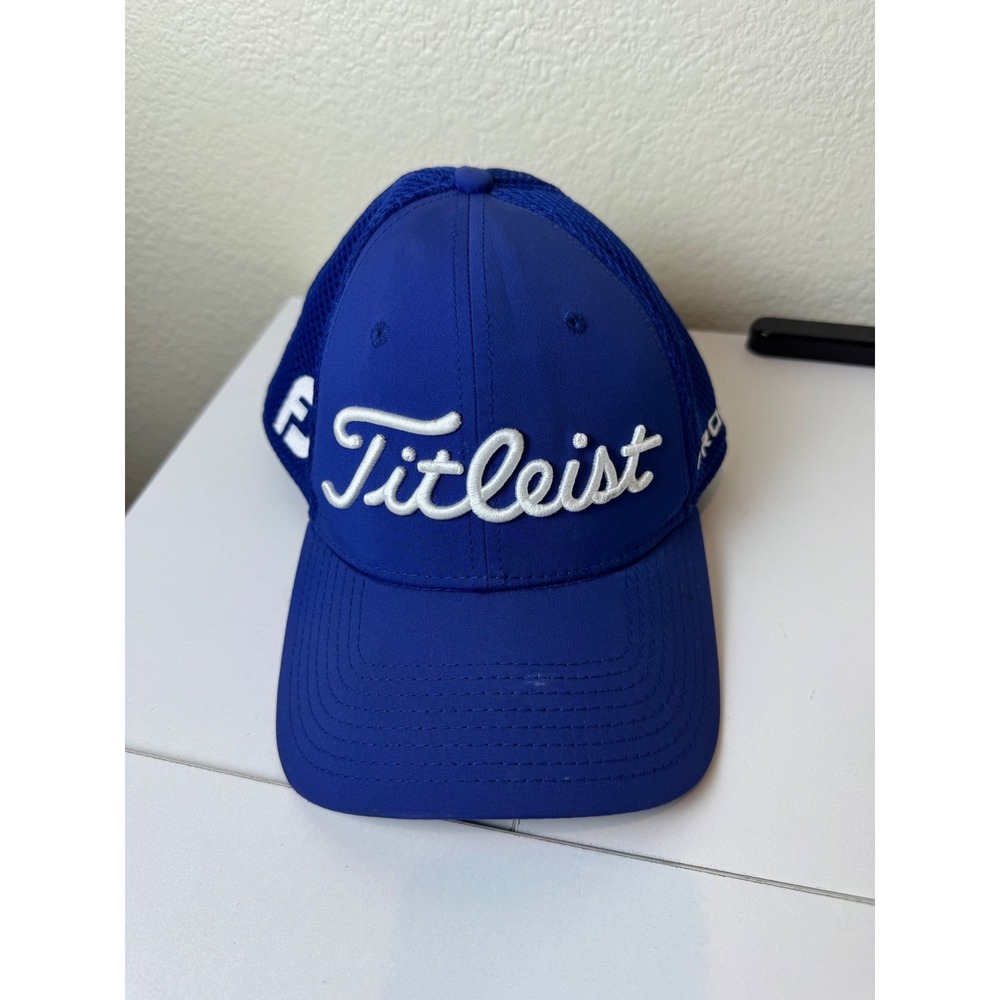Titleist Golf Hat New Era M/L FootJoy Pro V1 Cap Fitted Mesh Stretch Blue Golf
